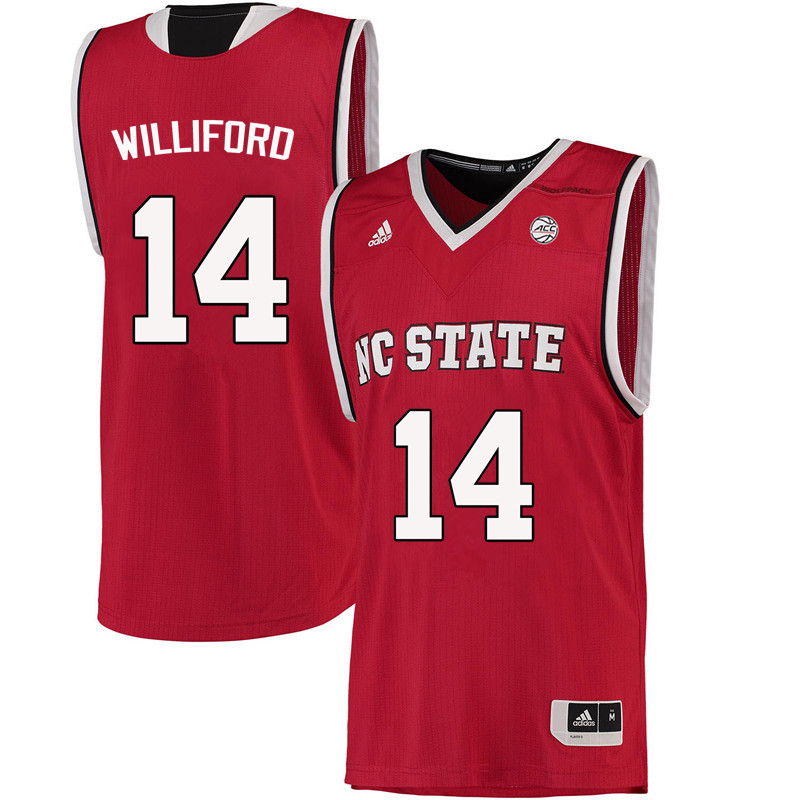 Men NC State Wolfpack #14 Vann Williford College Basketball Jerseys-Red - Click Image to Close